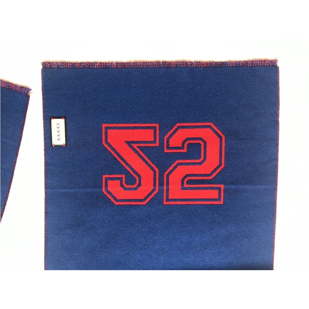 Gucci Blue and Red Graphic Scarf - Picture 7 of 12
